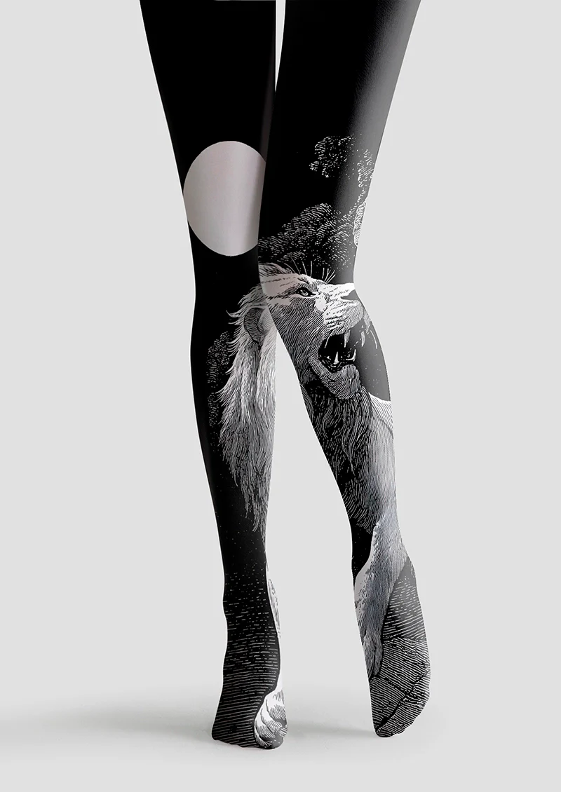 Viken Plan Lion Line engraving Tights Hosiery Pantyhose - Image 3