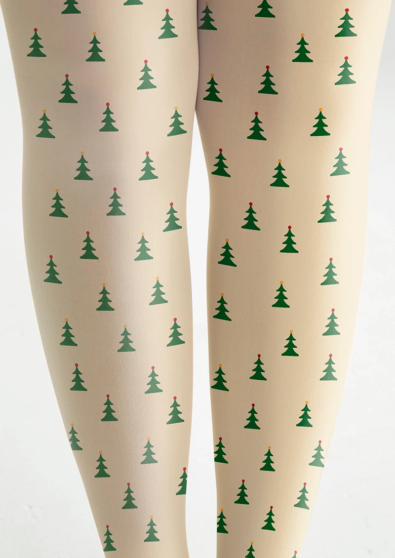 Viken Plan Little Christmas Tree Polka Dots Tights Hosiery Pantyhose - Image 4