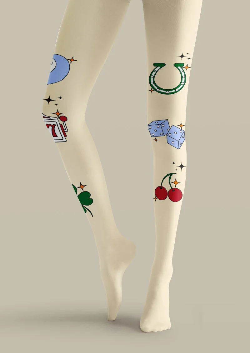 Viken Plan Lucky Element Graphic Tights Hosiery Pantyhose - Image 4