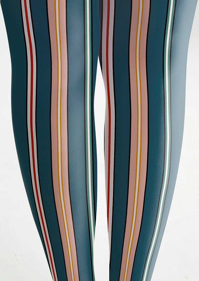 Viken Plan Malachite green stripes Tights Hosiery Pantyhose - Image 5