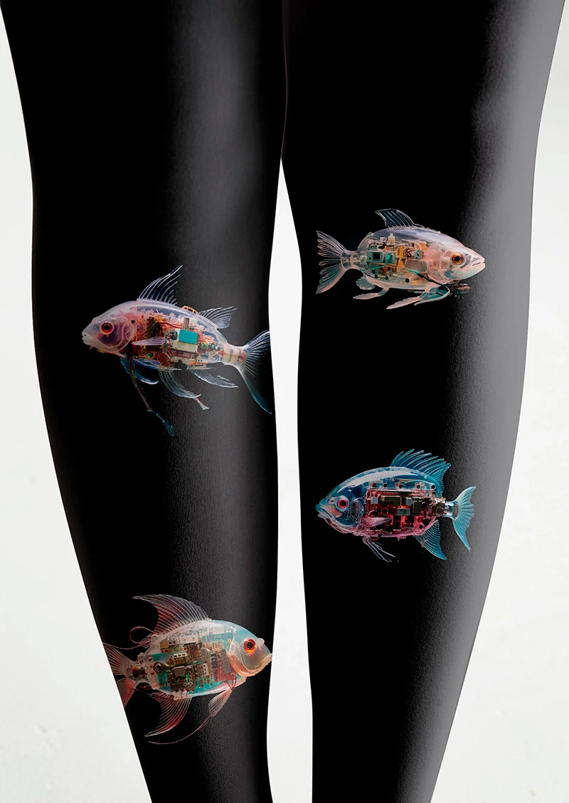 Viken Plan Mechanical Fish Tights Hosiery Pantyhose - Image 5