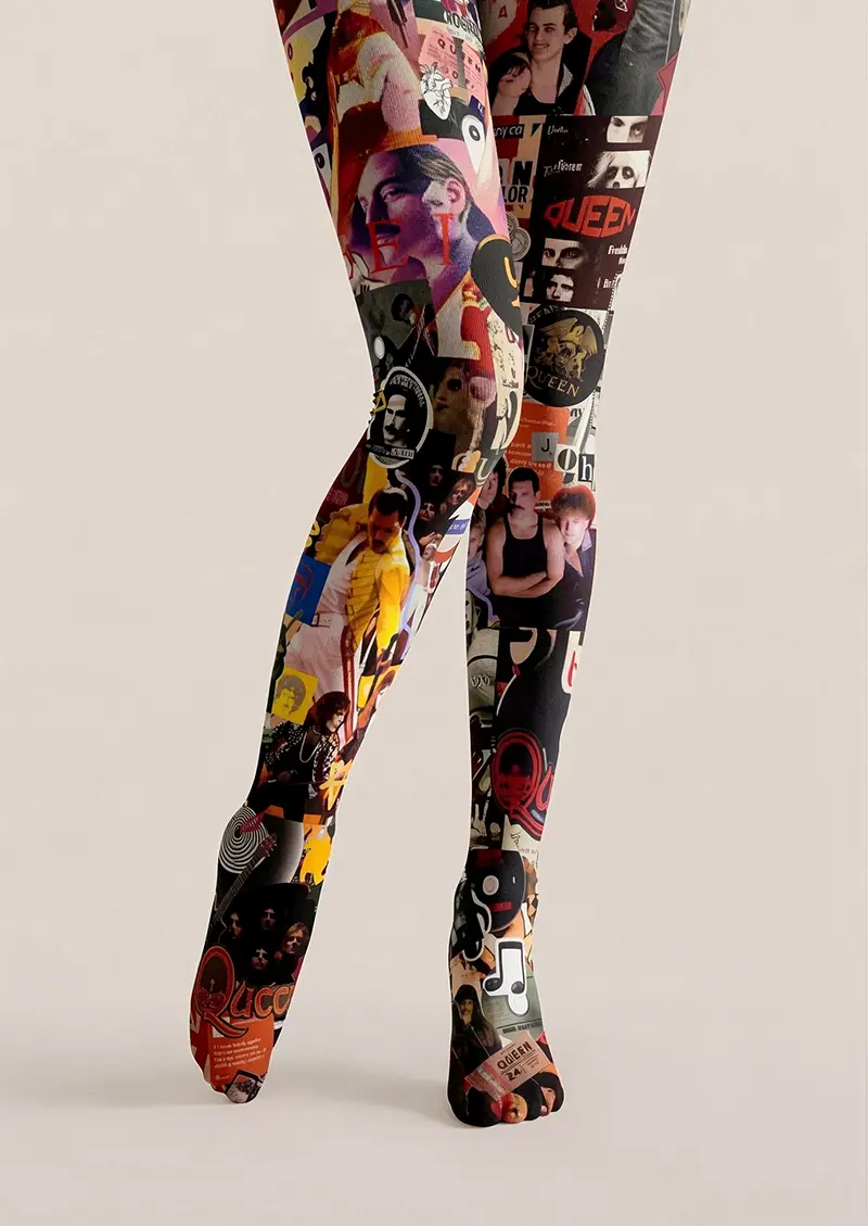 Viken Plan Queen Band Collage Tights Hosiery Pantyhose