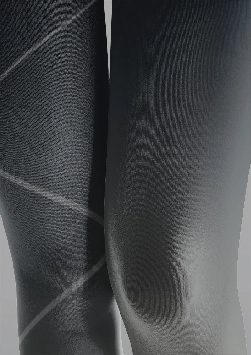 Viken Plan Monochrome Curve Graphic Tights Hosiery Pantyhose - Image 3