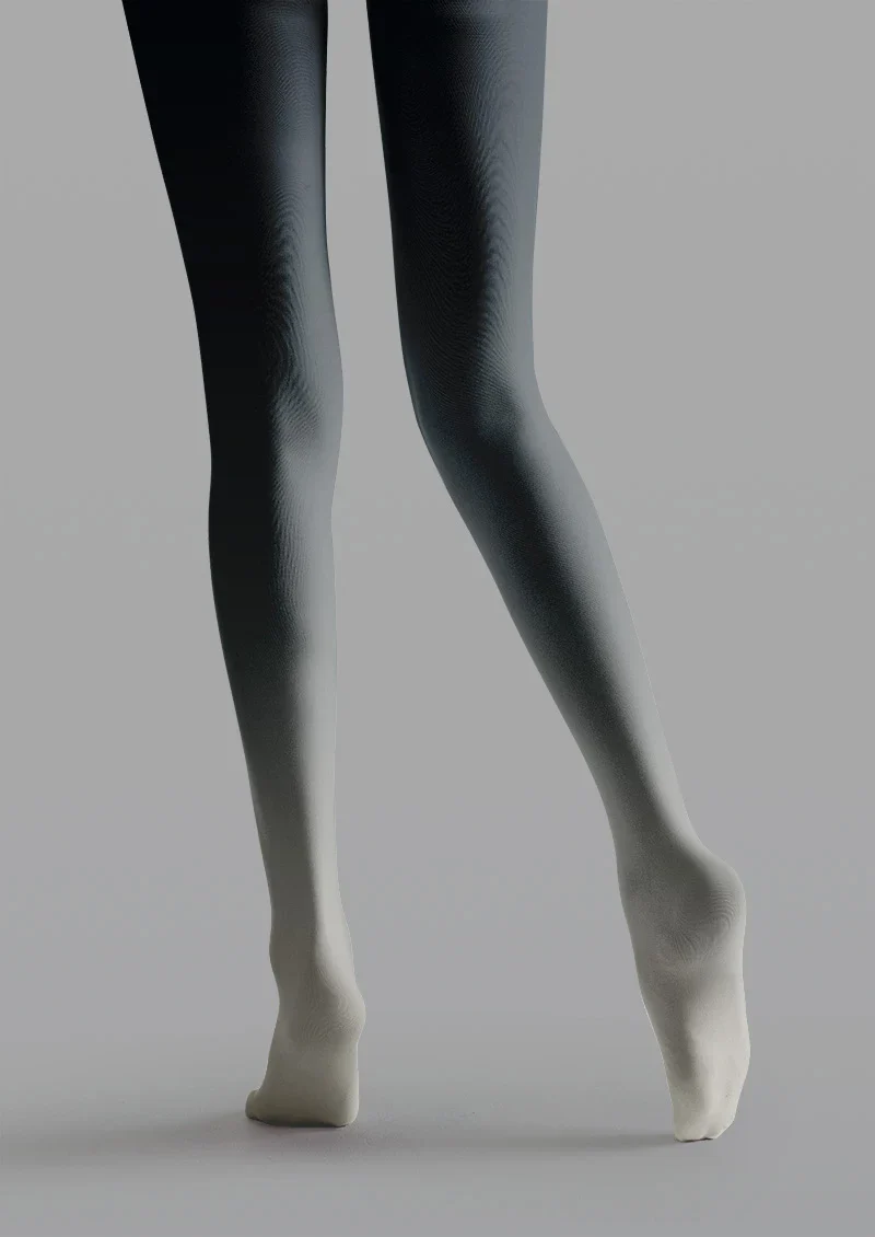 Viken Plan Monochrome Curve Graphic Tights Hosiery Pantyhose - Image 4