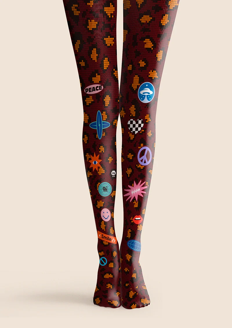 Viken Plan Leopard Print Fun Tights Hosiery Pantyhose