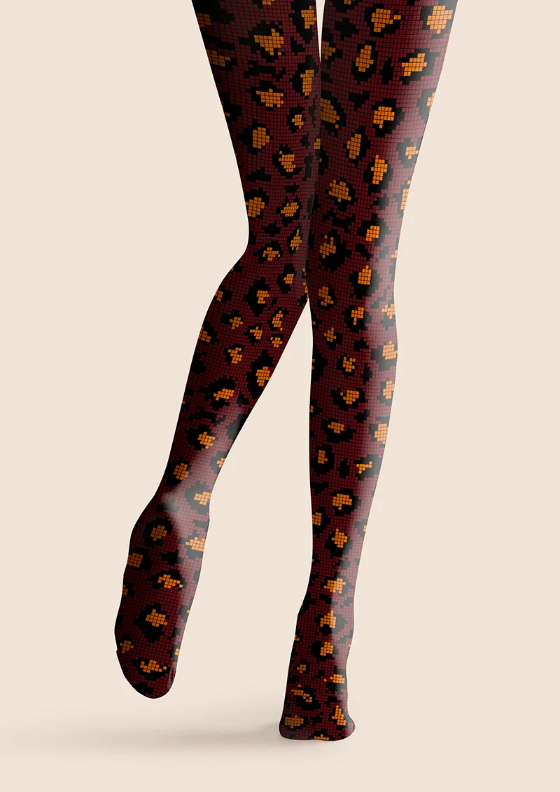Viken Plan Leopard Print Fun Tights Hosiery Pantyhose - Image 5