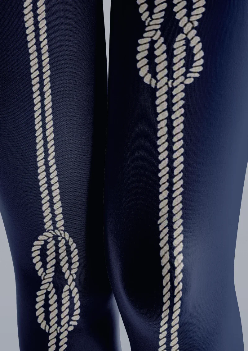 Viken Plan Navy Chain Graphic Tights Hosiery Pantyhose - Image 5