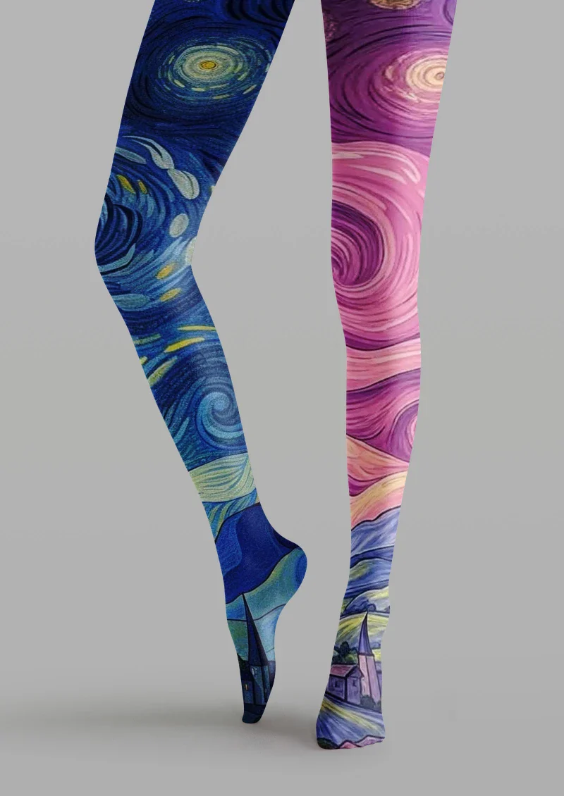 Viken Plan Nebula Graphic Tights Hosiery Pantyhose - Image 4