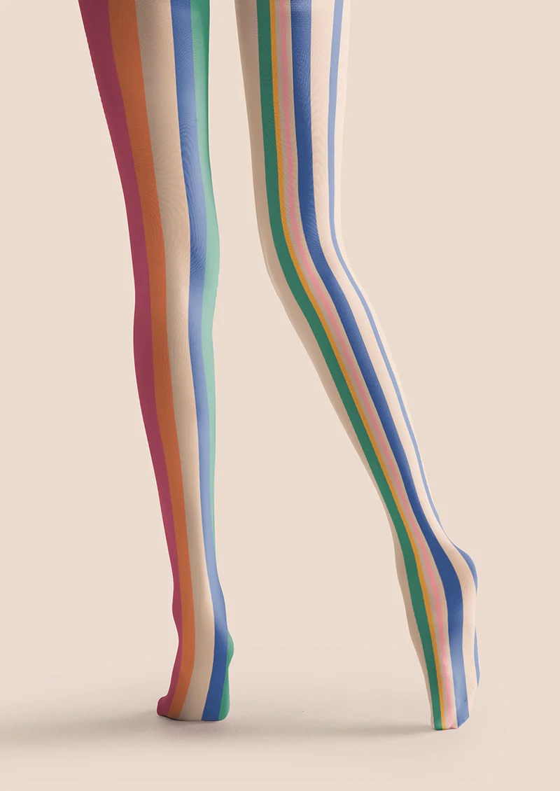 Viken Plan Neon Stripes Tights Hosiery Pantyhose - Image 4