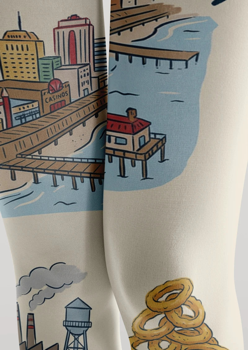 Viken Plan New Jersey Theme Graphic Tights Hosiery Pantyhose - Image 3
