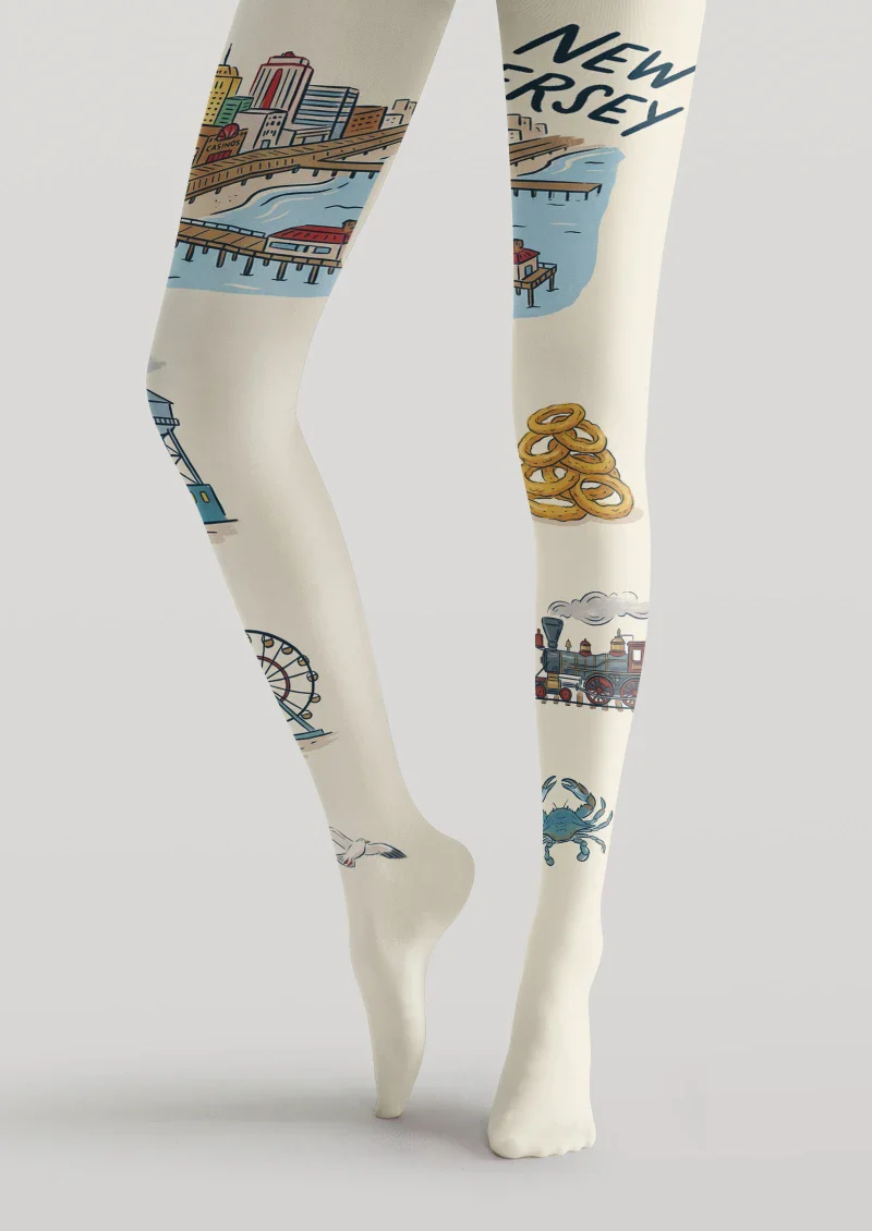 Viken Plan New Jersey Theme Graphic Tights Hosiery Pantyhose - Image 4