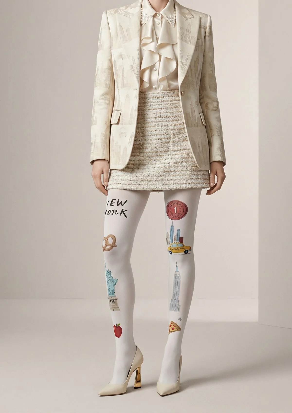 Viken Plan New York Theme Graphic Tights Hosiery Pantyhose - Image 2