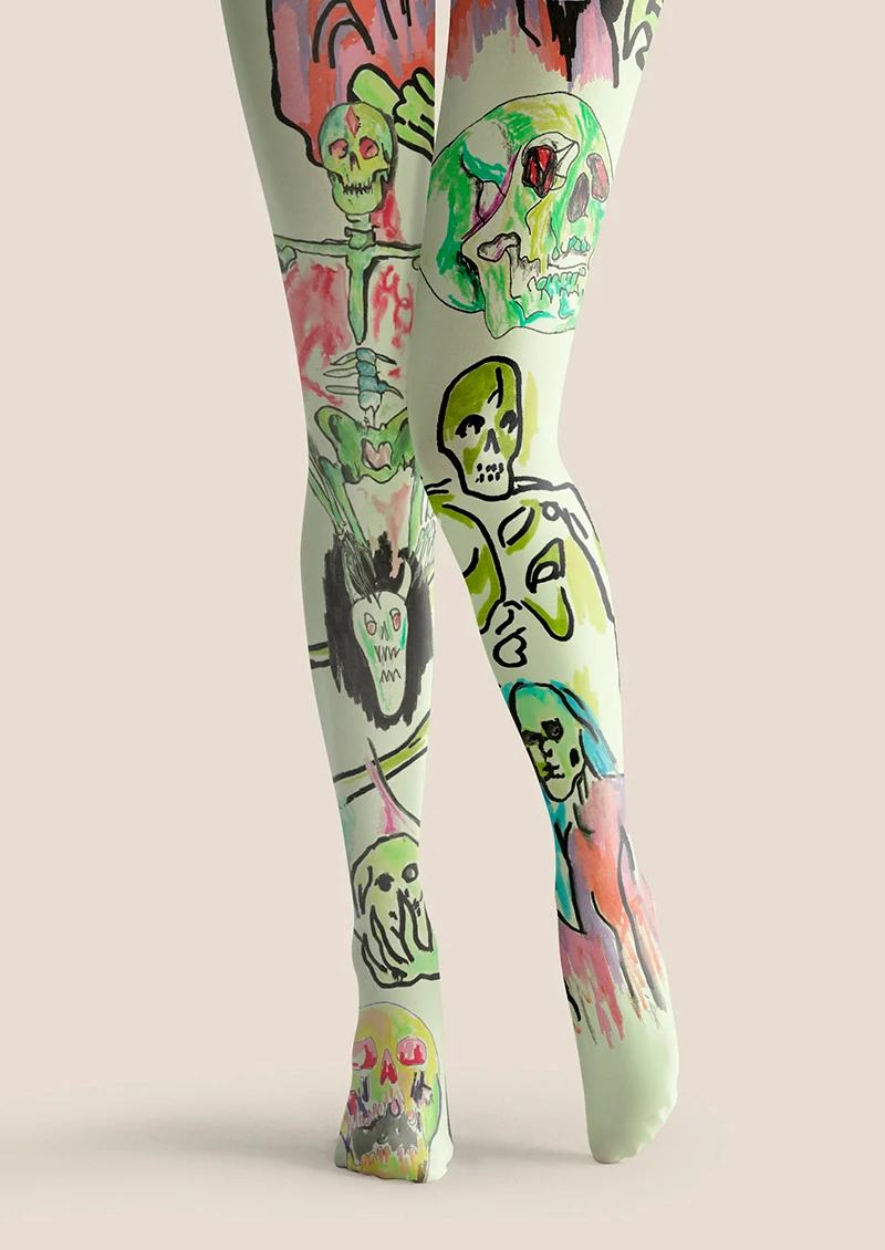 Viken Plan Noise Bone Tights Hosiery Pantyhose