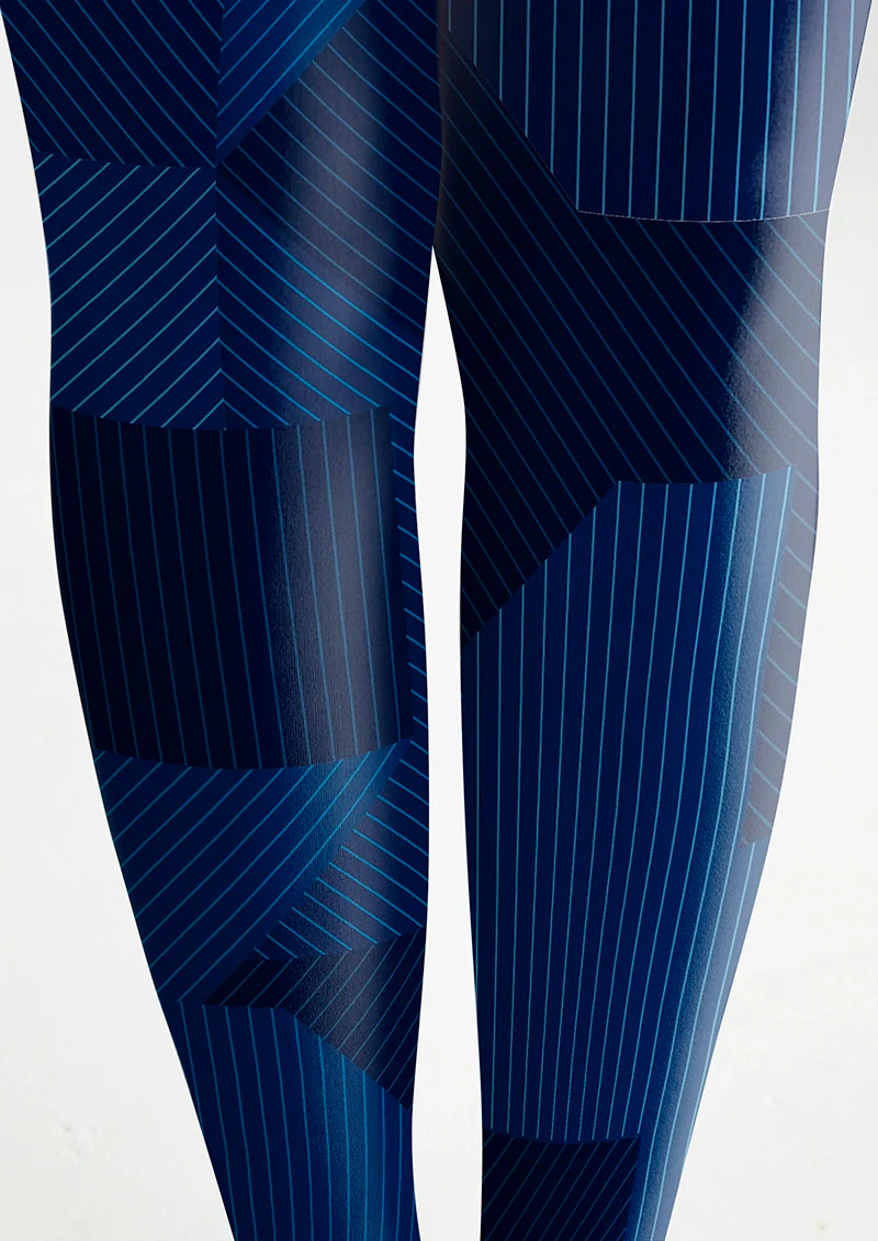 Viken Plan Blue Striped Rectangle Tights Hosiery Pantyhose - Image 6