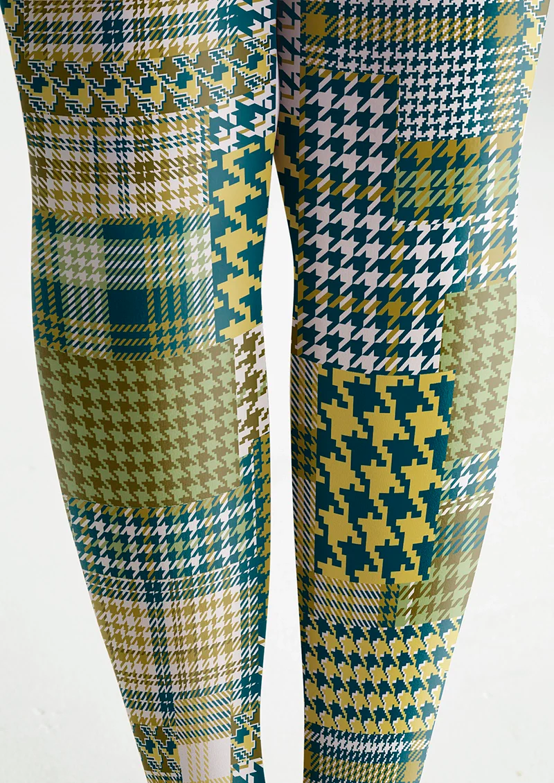 Viken Plan Patchwork houndstooth Tights Hosiery Pantyhose - Image 5