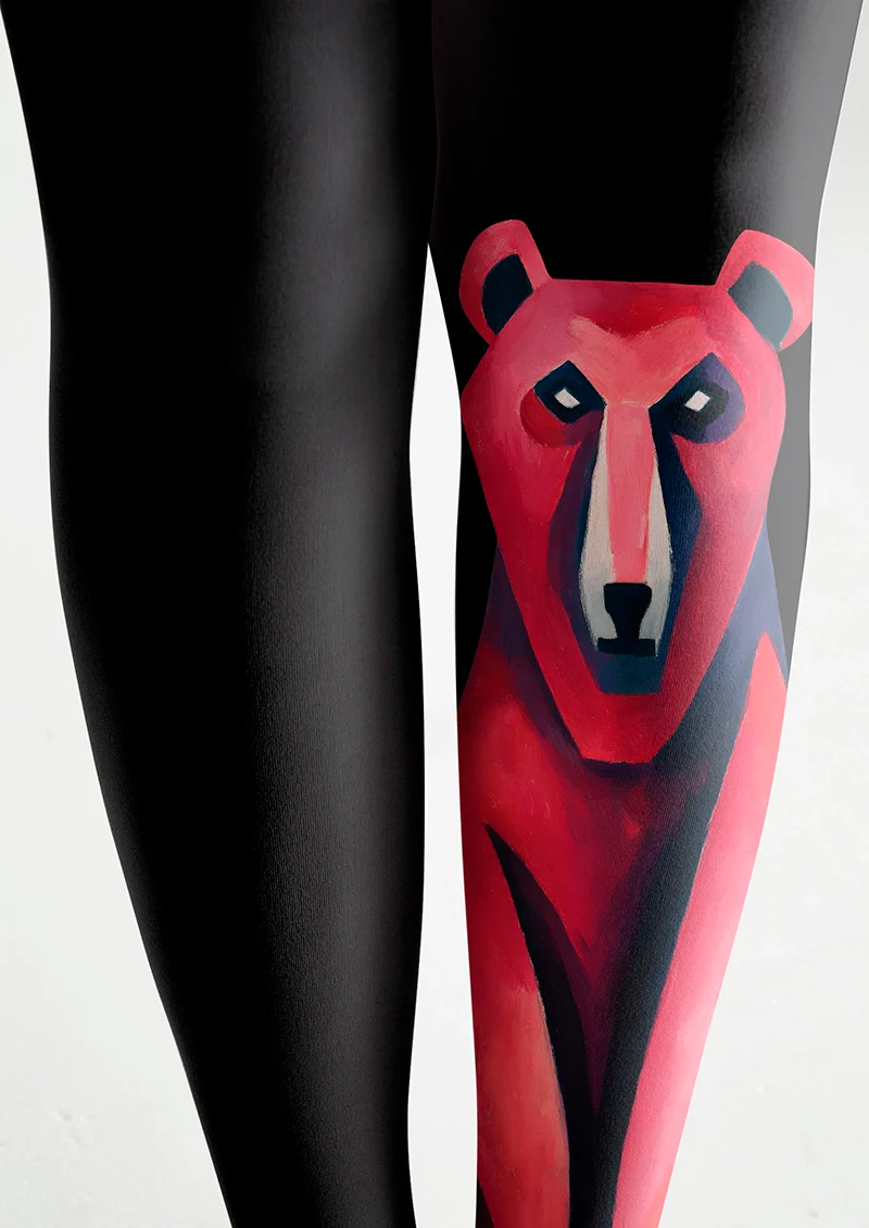 Viken Plan Peach Pink Bear Tights Hosiery Pantyhose - Image 5