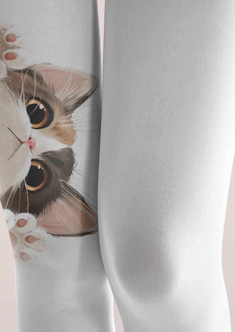 Viken Plan Peekaboo Cat Tights Hosiery Pantyhose - Image 2