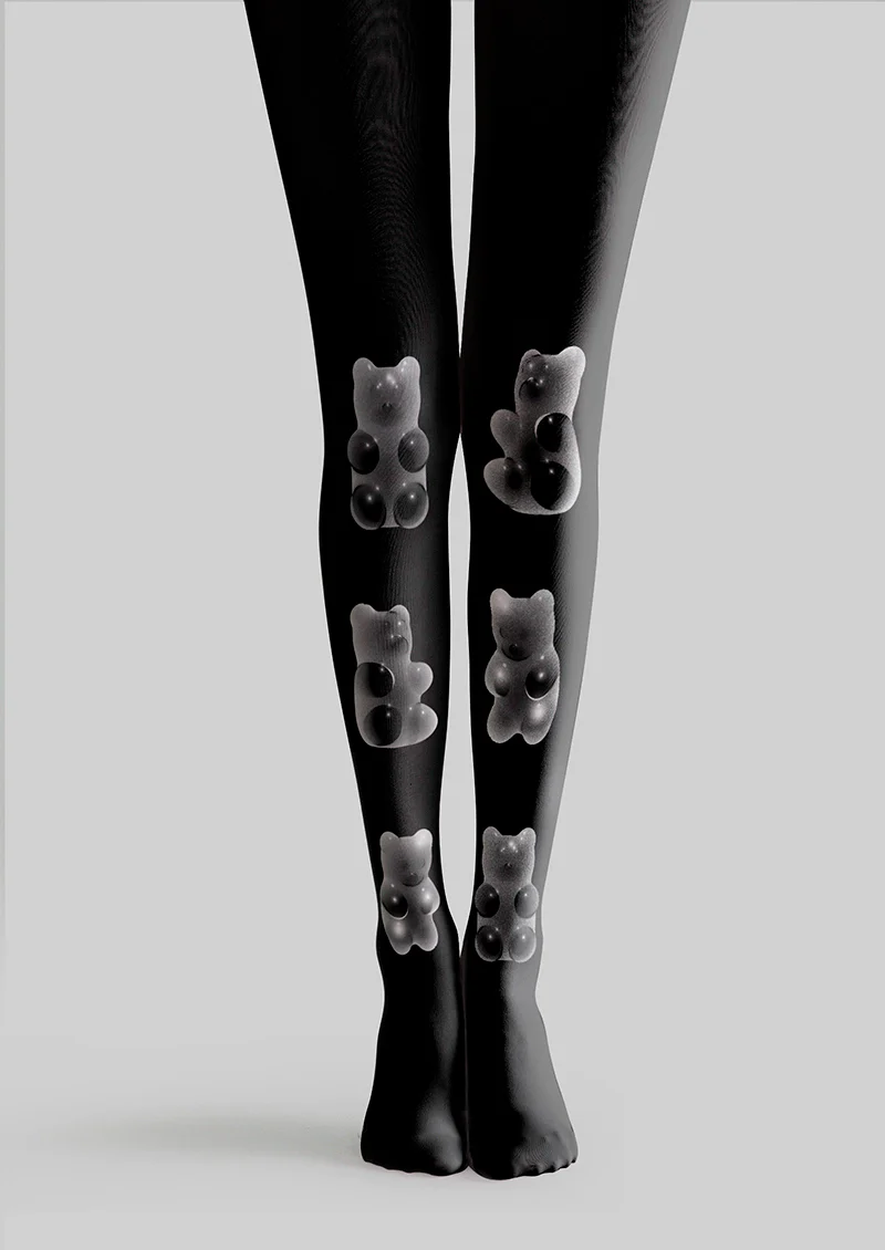 Viken Plan Phantom Bear Y2K Style Tights Hosiery Pantyhose