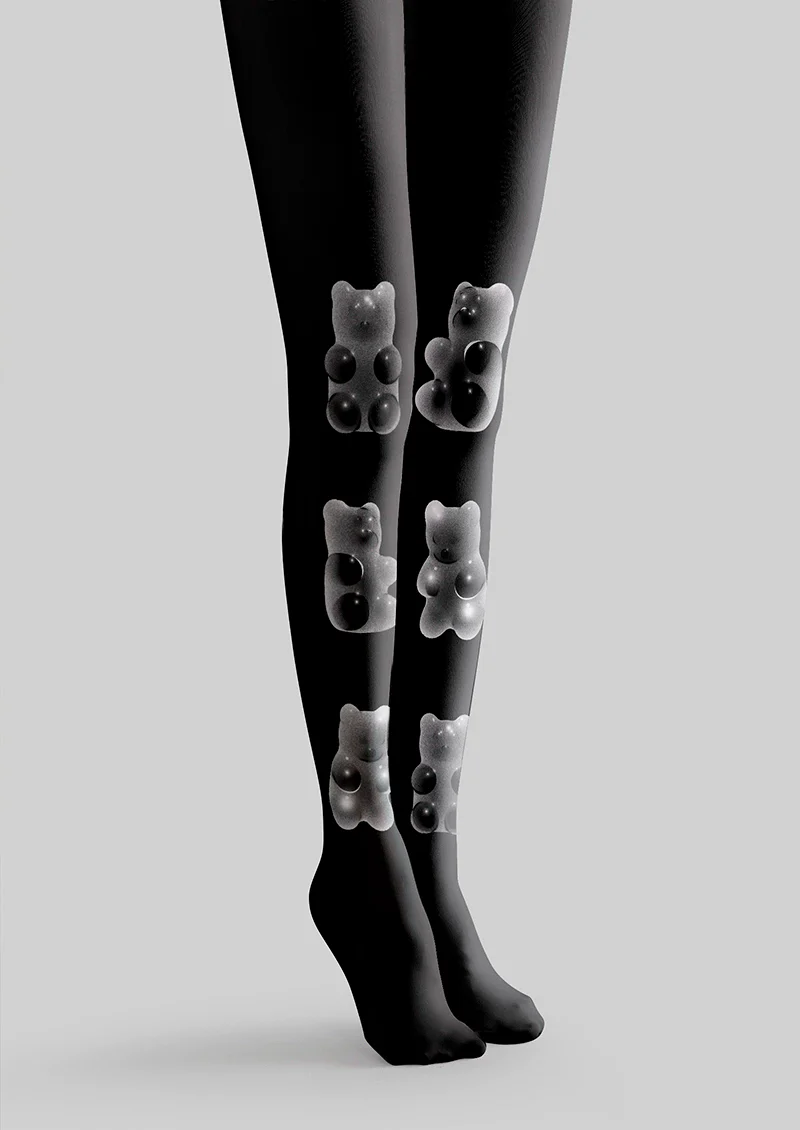 Viken Plan Phantom Bear Y2K Style Tights Hosiery Pantyhose - Image 3