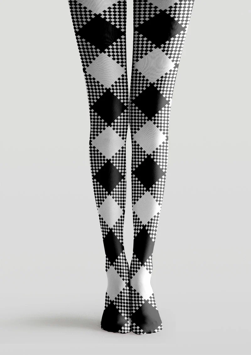 Viken Plan Pixel Diamond Tights Hosiery Pantyhose