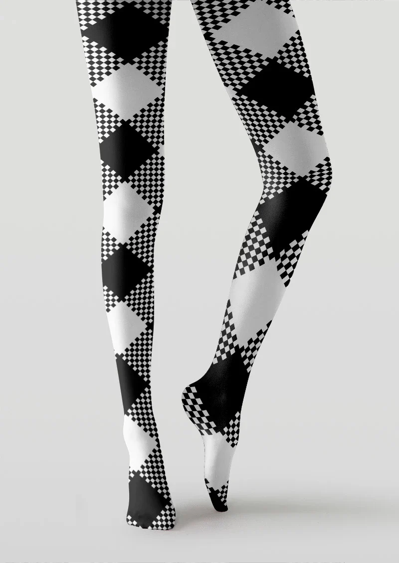 Viken Plan Pixel Diamond Tights Hosiery Pantyhose - Image 2