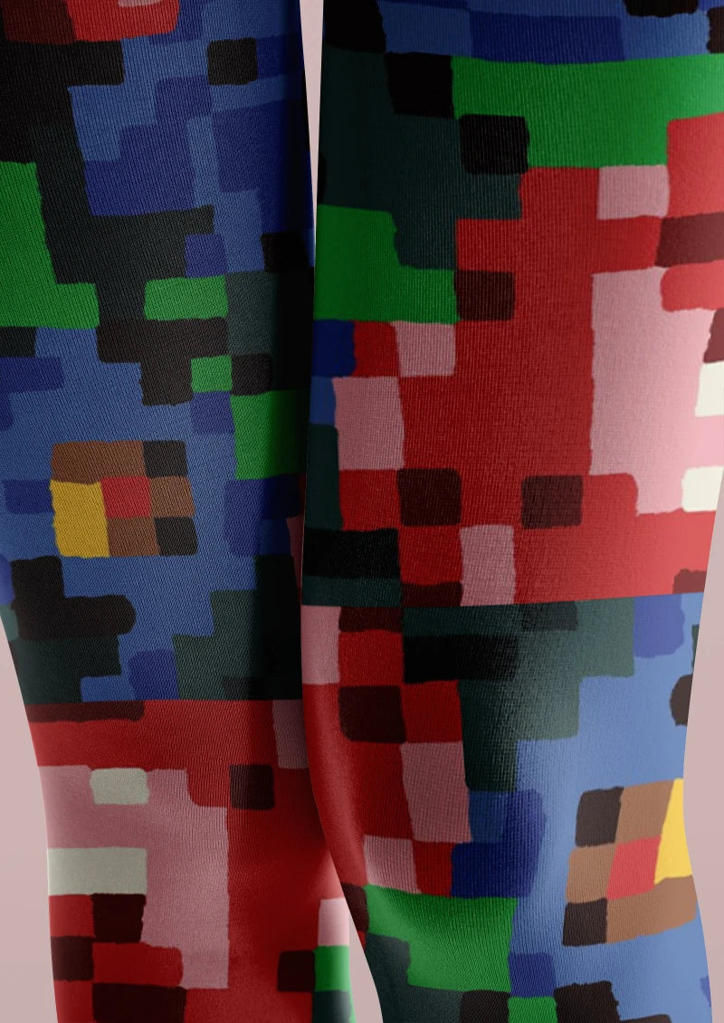 Viken Plan Pixel Graphic Tights Hosiery Pantyhose - Image 4