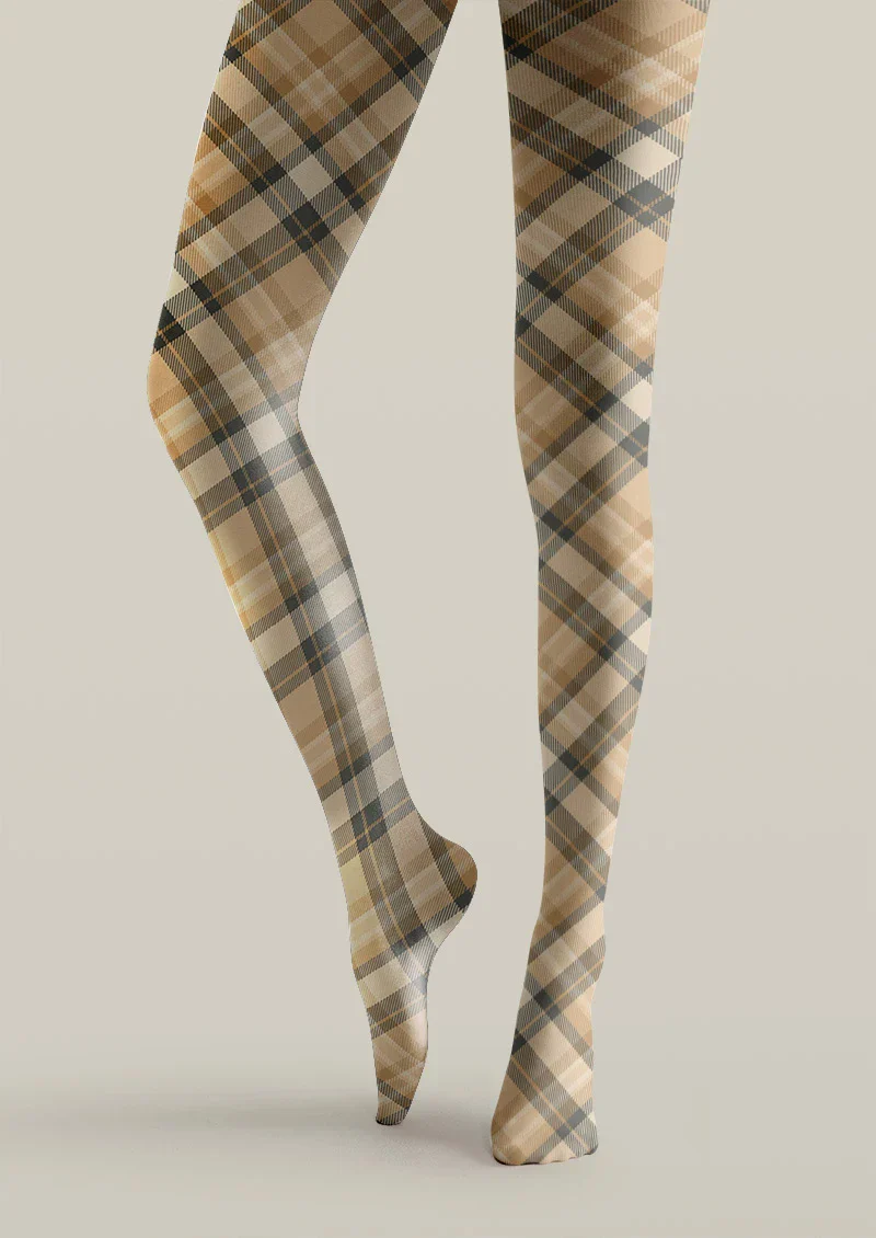 Viken Plan Vintage Check Tights Hosiery Pantyhose