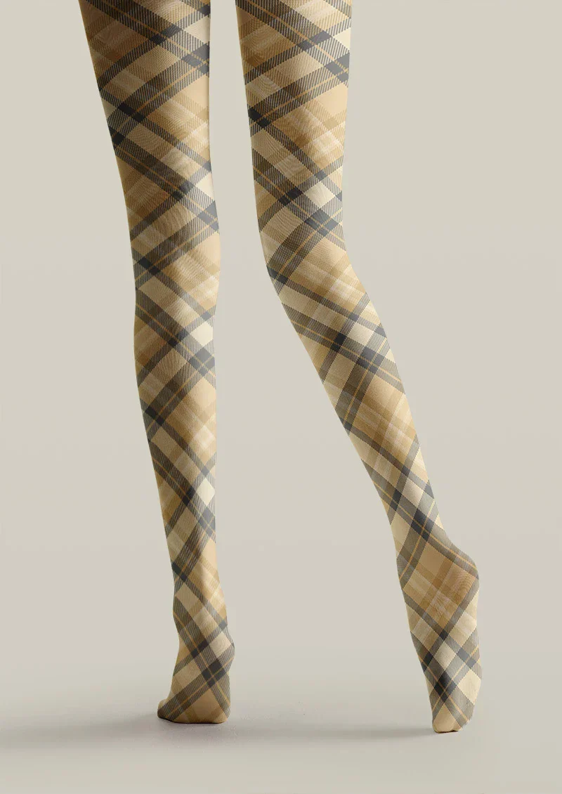 Viken Plan Vintage Check Tights Hosiery Pantyhose - Image 3