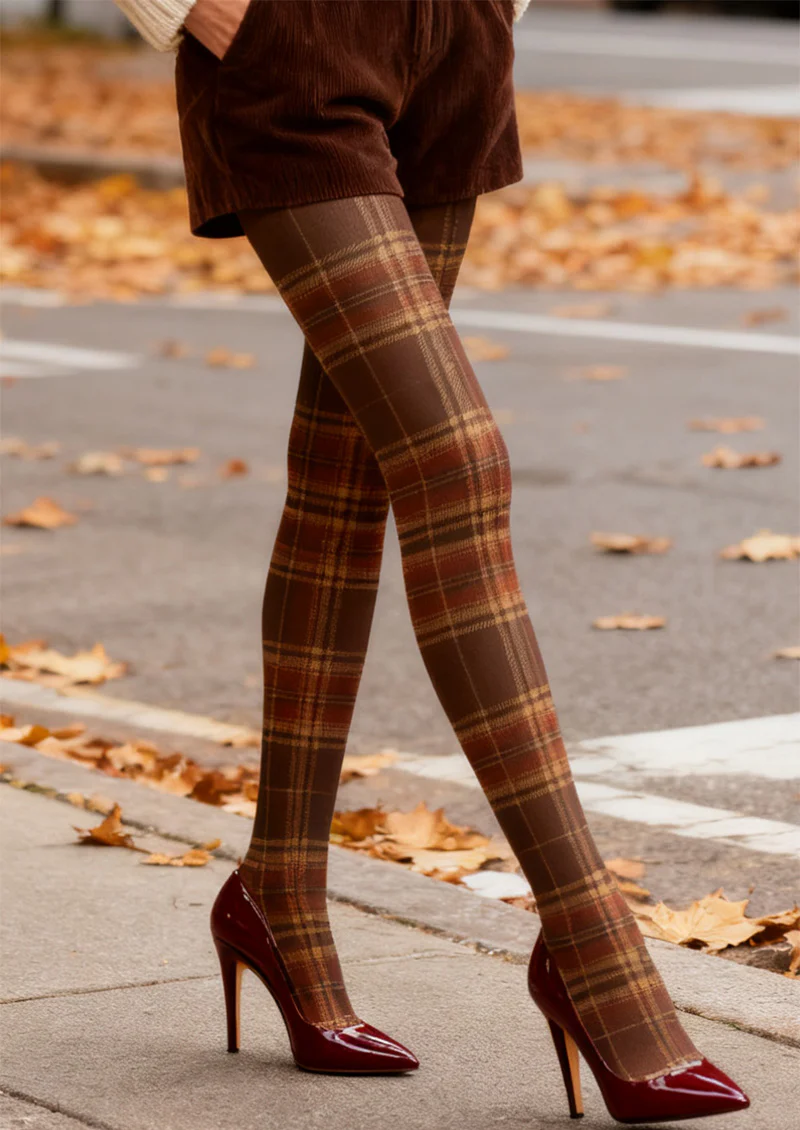 Viken Plan Highland Plaid Tights Hosiery Pantyhose - Image 2