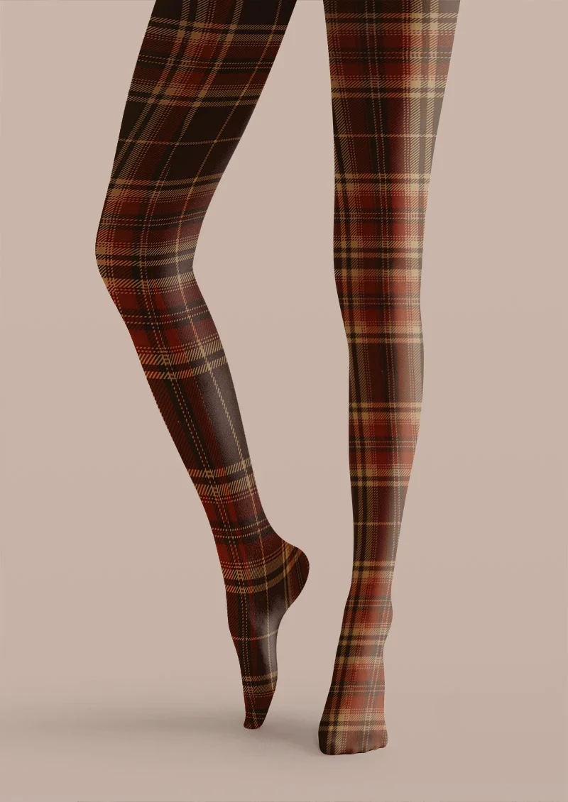 Viken Plan Highland Plaid Tights Hosiery Pantyhose - Image 4