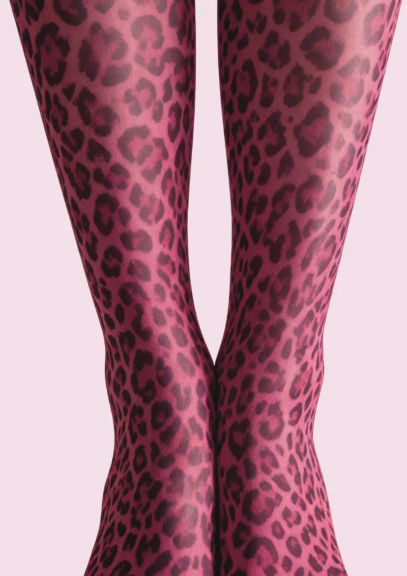 Viken Plan Crimson Panther Leopard Print Tights Hosiery Pantyhose - Image 3