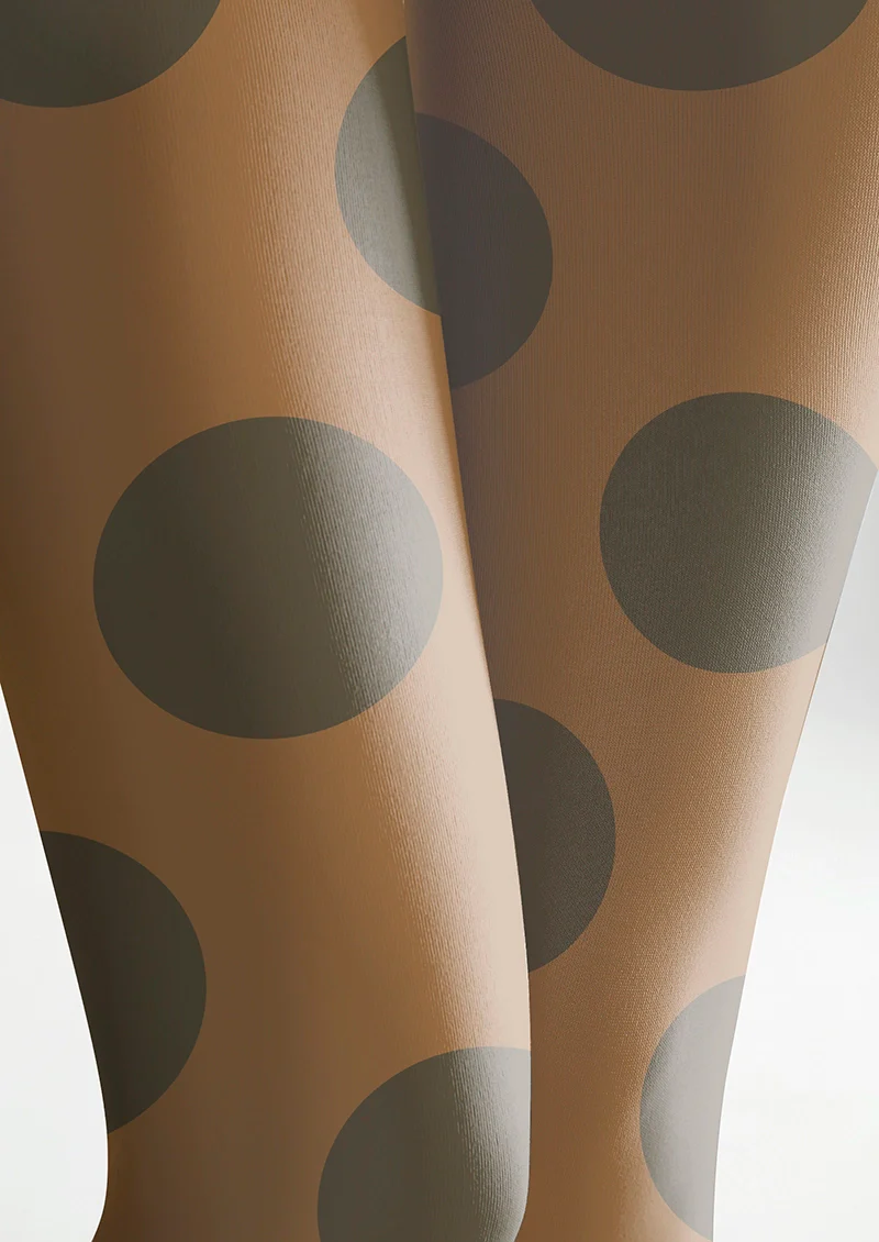 Viken Plan Brown-Olive green Morandi  polka dots Memory Tights Hosiery Pantyhose - Image 6