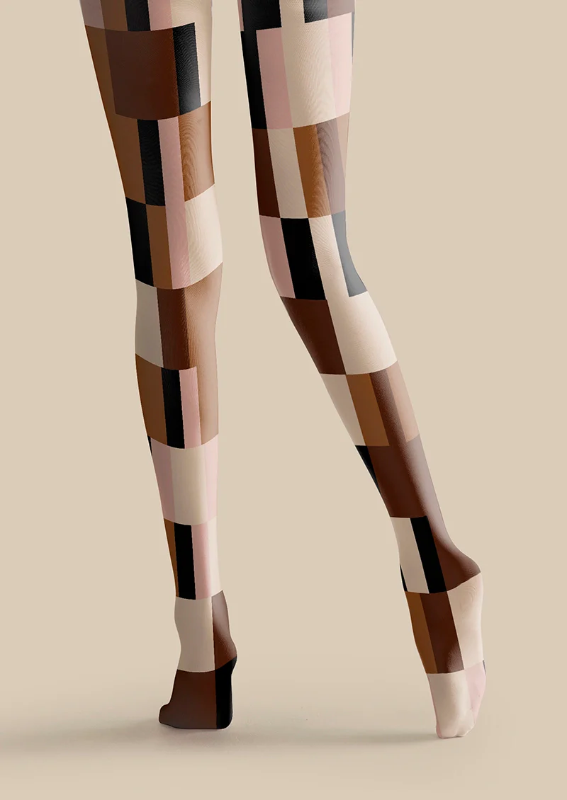 Viken Plan Brown Geometry Set Tights Hosiery Pantyhose - Image 5