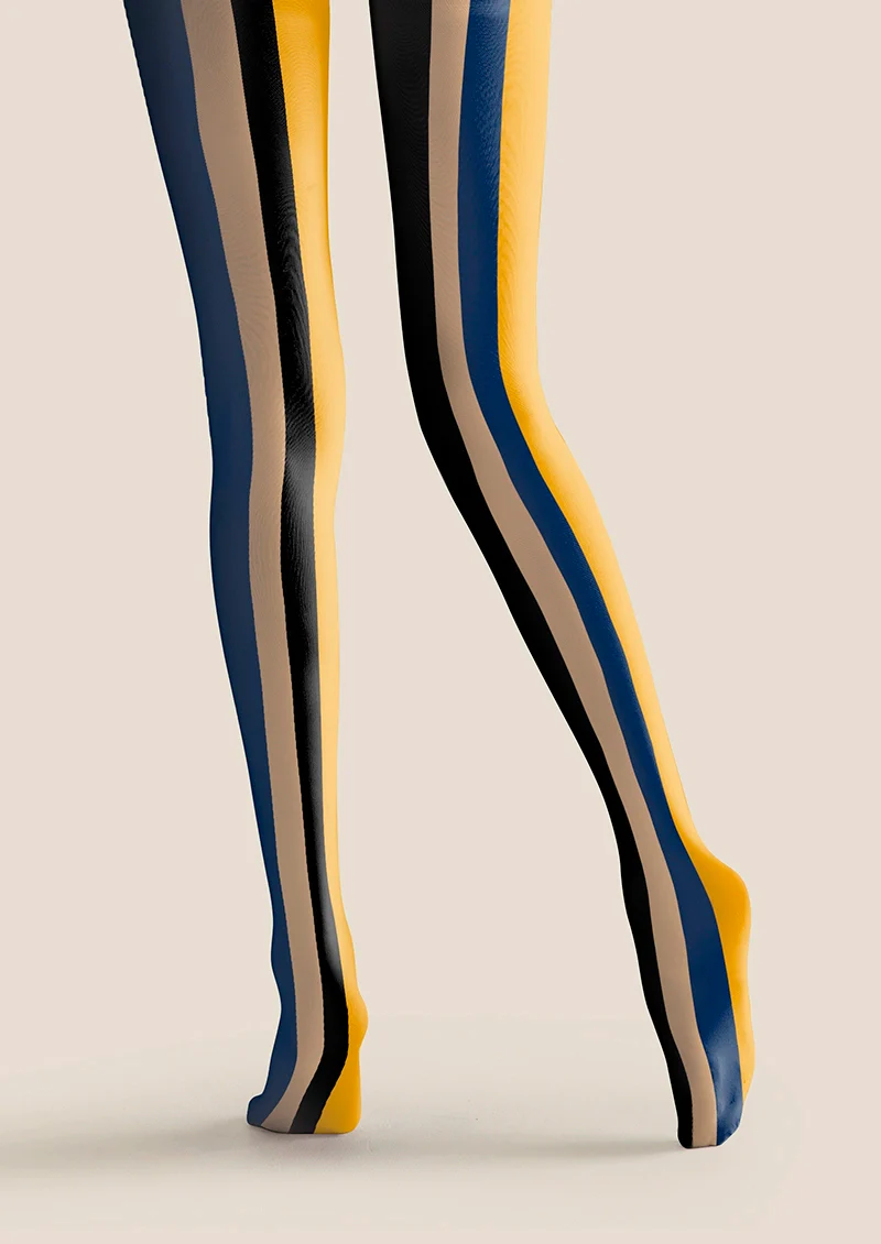 Viken Plan Modern Retro Striped Tights Hosiery Pantyhose - Image 4