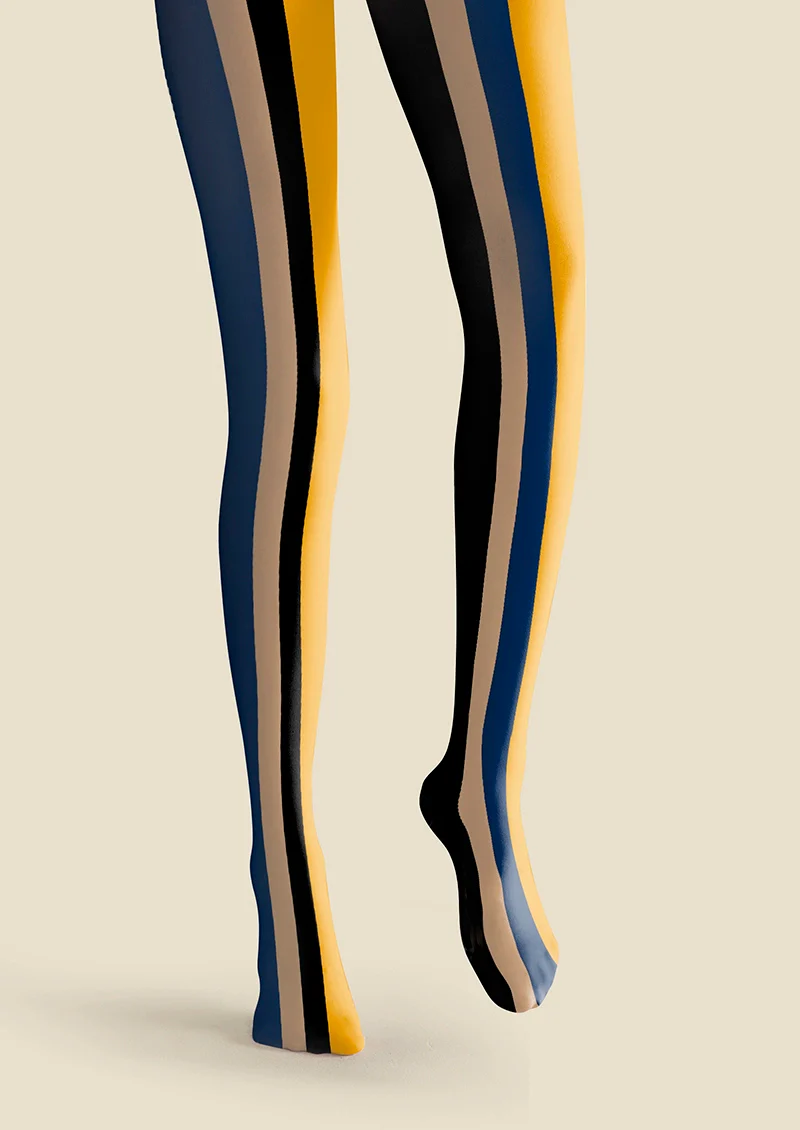 Viken Plan Modern Retro Striped Tights Hosiery Pantyhose - Image 5