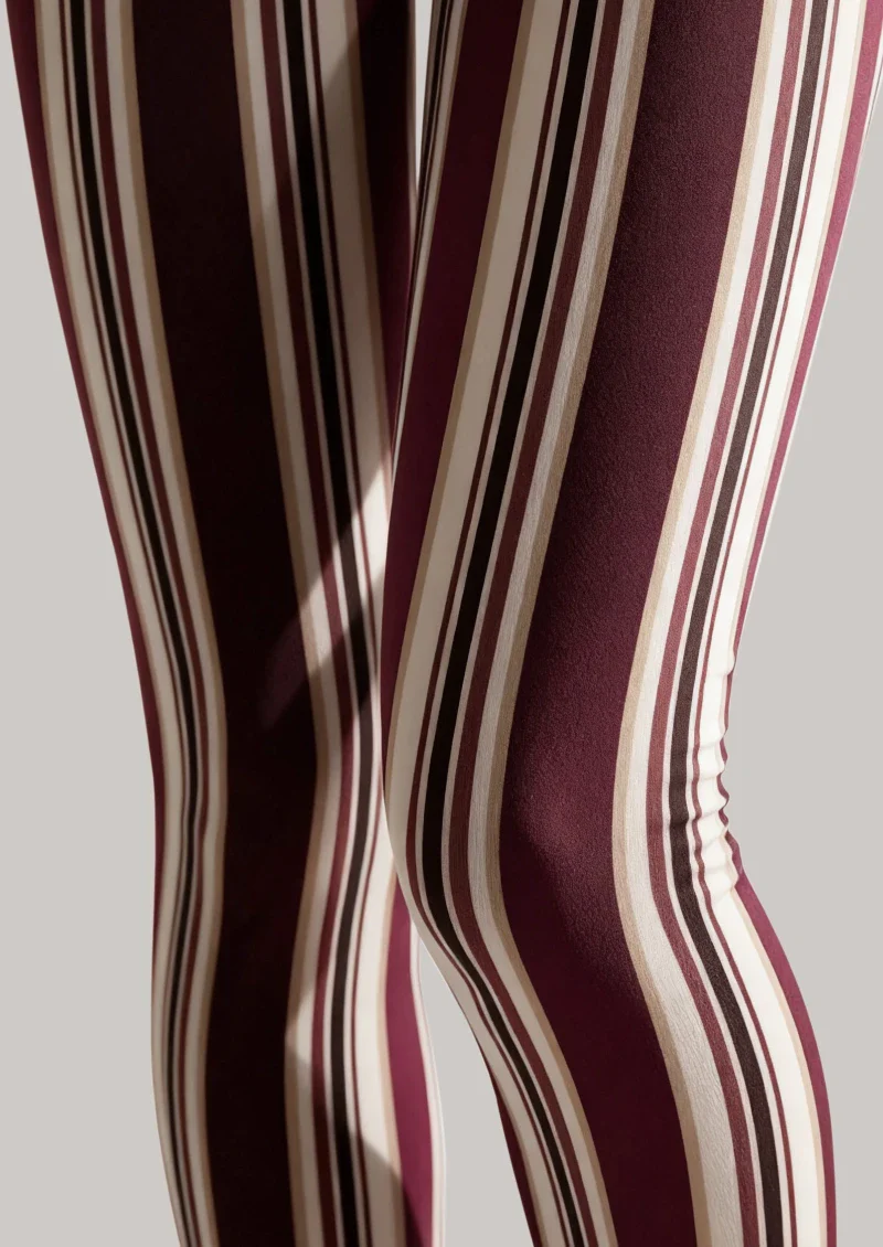 Viken Plan Mocha Vertigo Striped Tights Hosiery Pantyhose - Image 4