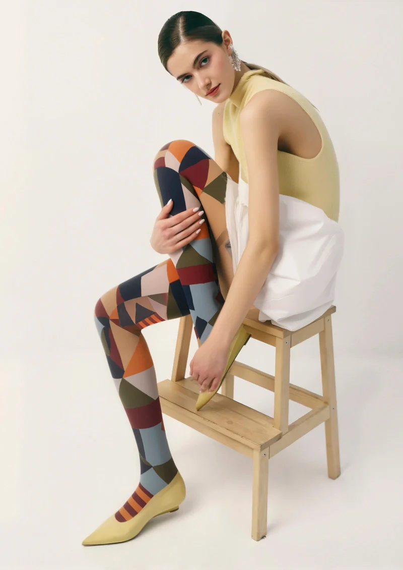 Viken Plan Gypsy Check Tights Hosiery Pantyhose - Image 3