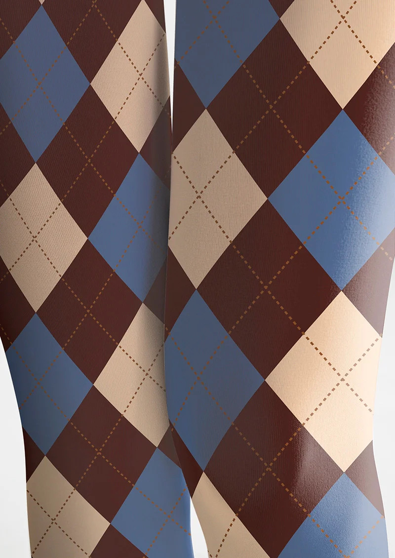 Viken Plan Colored Check College Tights Hosiery Pantyhose - Image 6