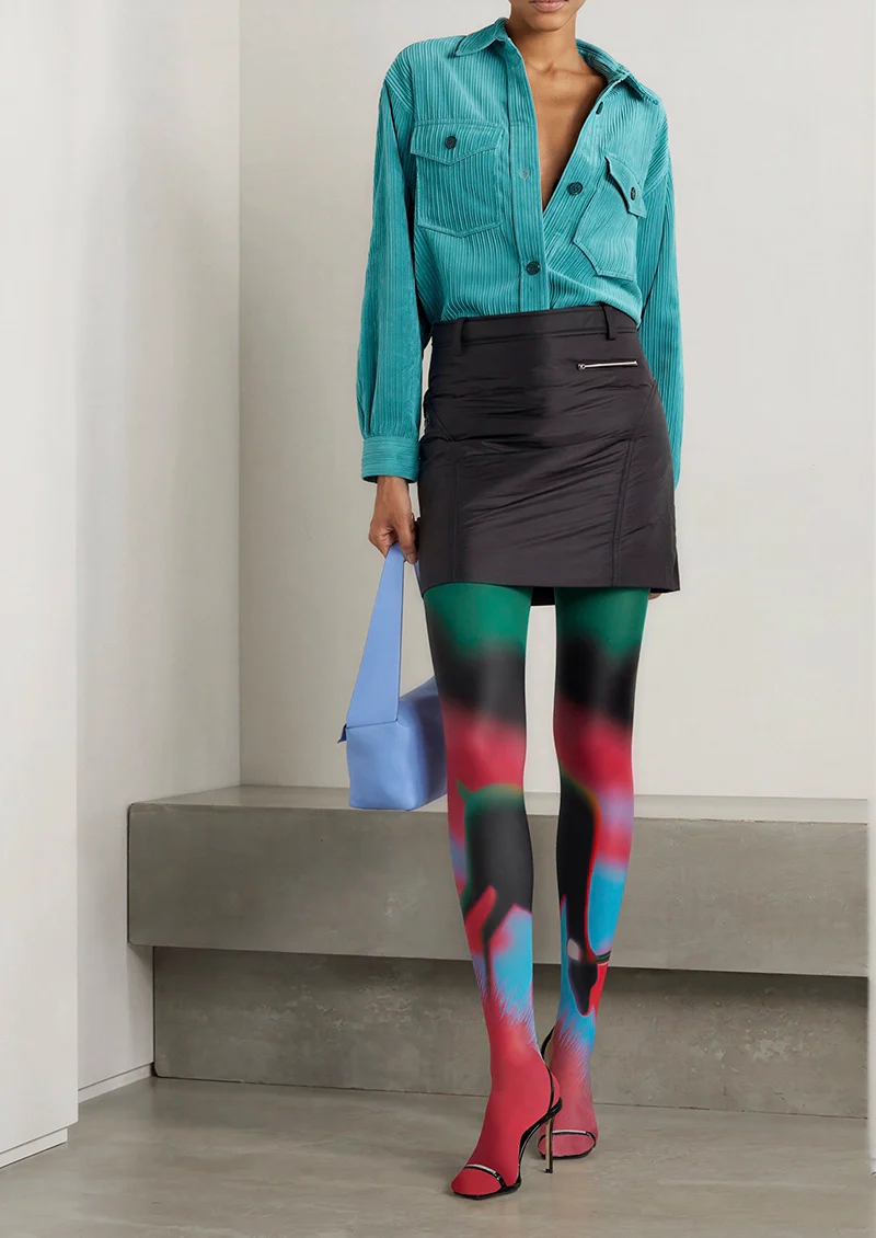 Viken Plan Psychedelic deer Tights Hosiery Pantyhose - Image 2