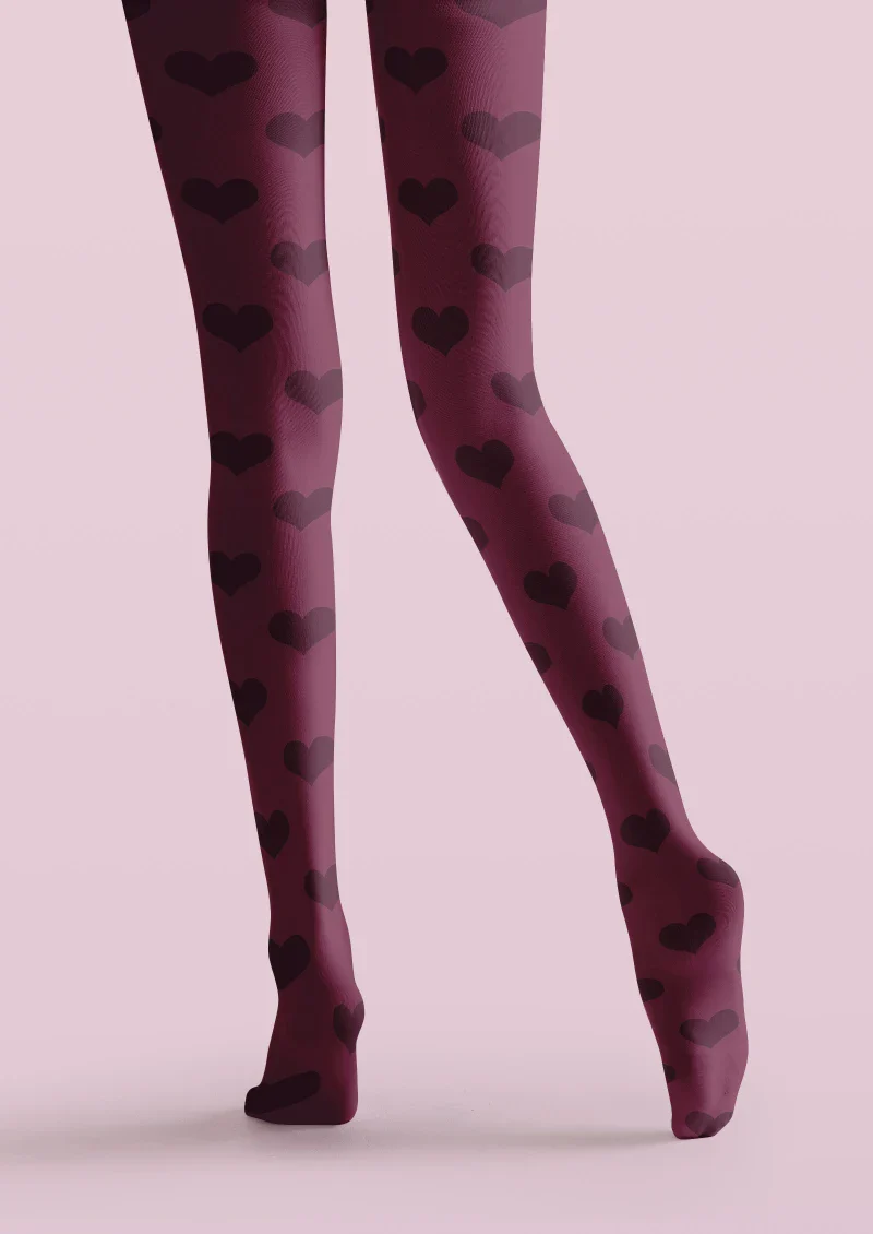 Viken Plan Purple Love Text Graphic Tights Hosiery Pantyhose - Image 4