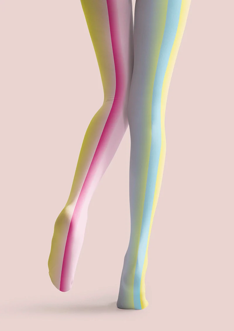 Viken Plan Rainbow Light stripes Tights Hosiery Pantyhose - Image 4