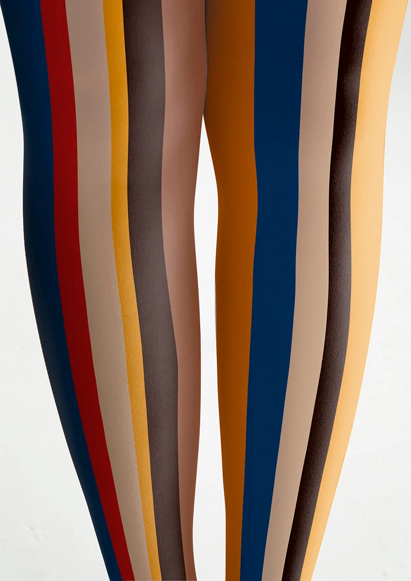 Viken Plan Retro Color Stripes Tights Hosiery Pantyhose - Image 5