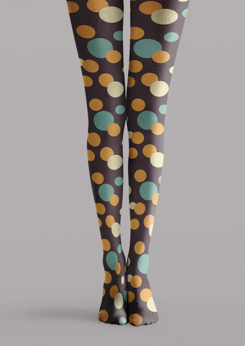 Viken plan Retro Multicolor Polka Dot Graphic Tights Hosiery Pantyhose