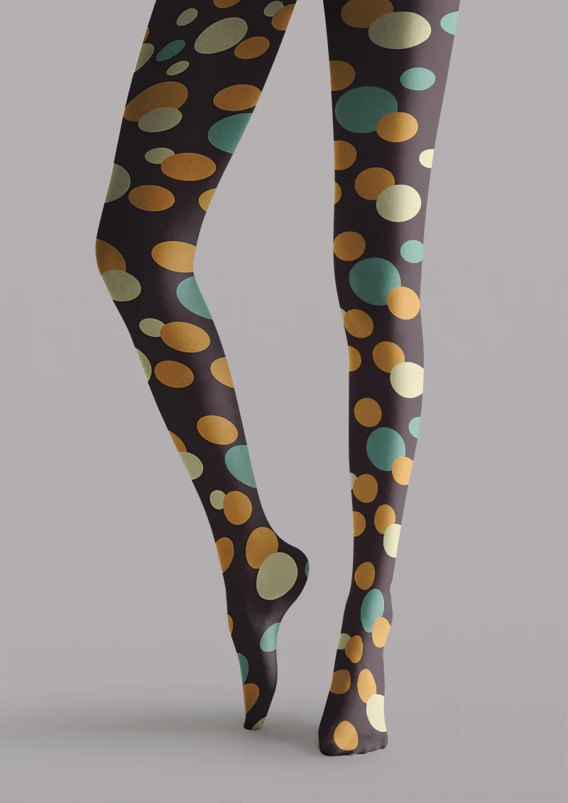Viken plan Retro Multicolor Polka Dot Graphic Tights Hosiery Pantyhose - Image 4