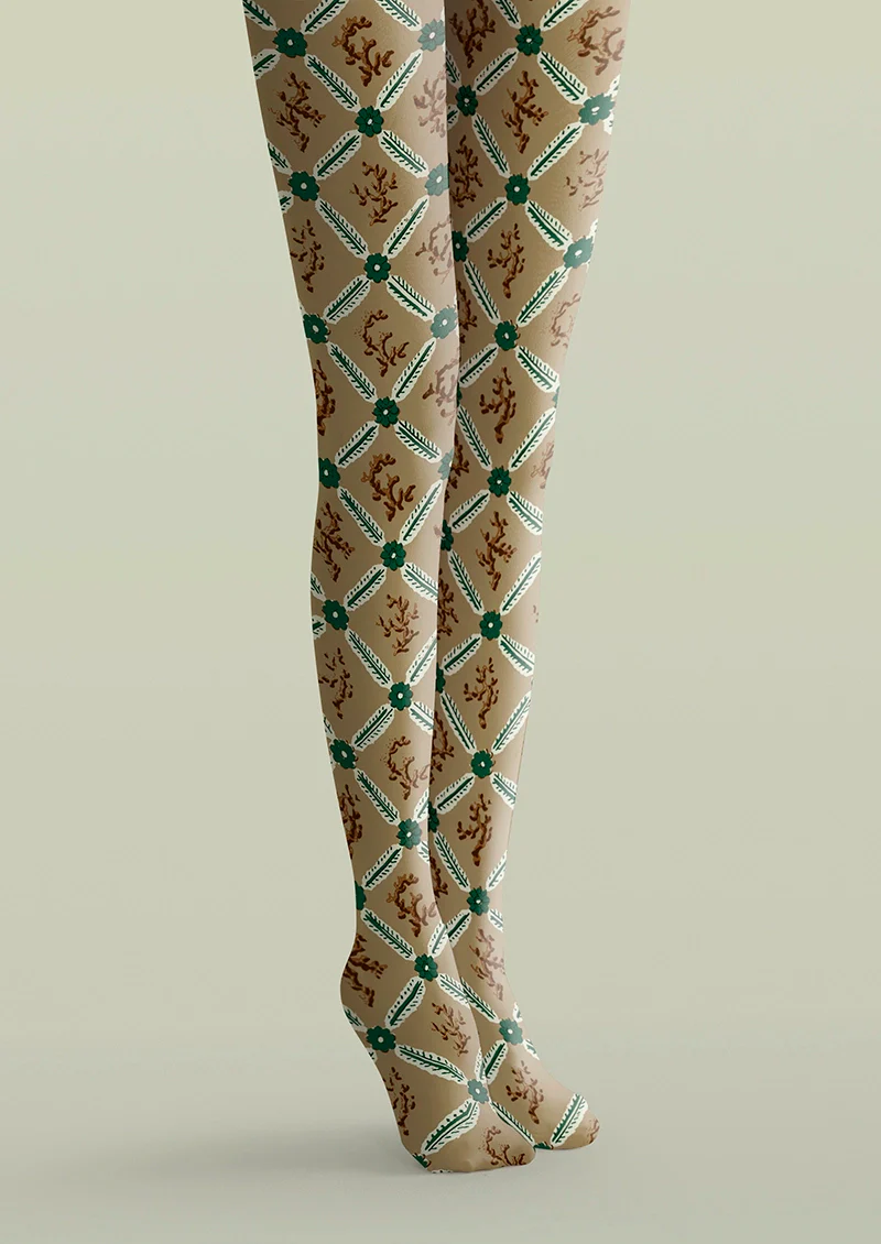 Viken Plan Retro Patterns Tights Hosiery Pantyhose - Image 3