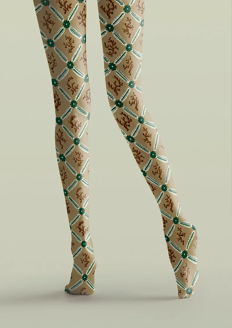 Viken Plan Retro Patterns Tights Hosiery Pantyhose - Image 4