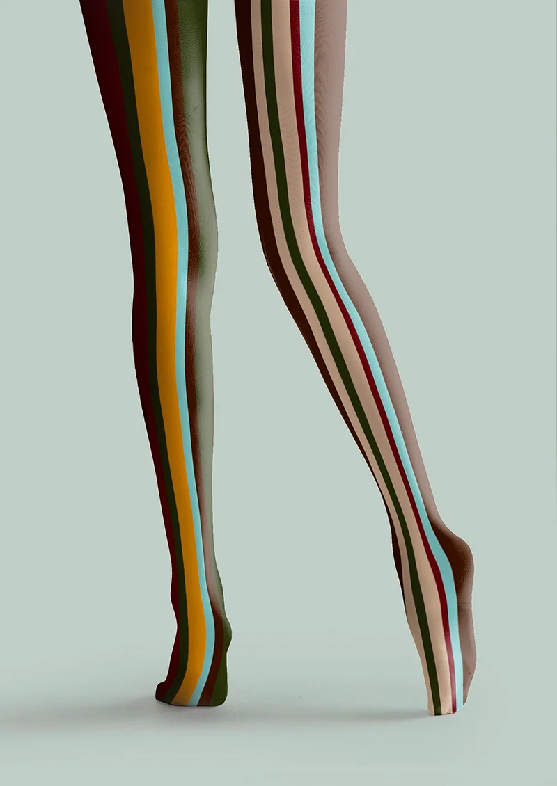 Viken Plan Retro Stripes Tights Hosiery Pantyhose - Image 4