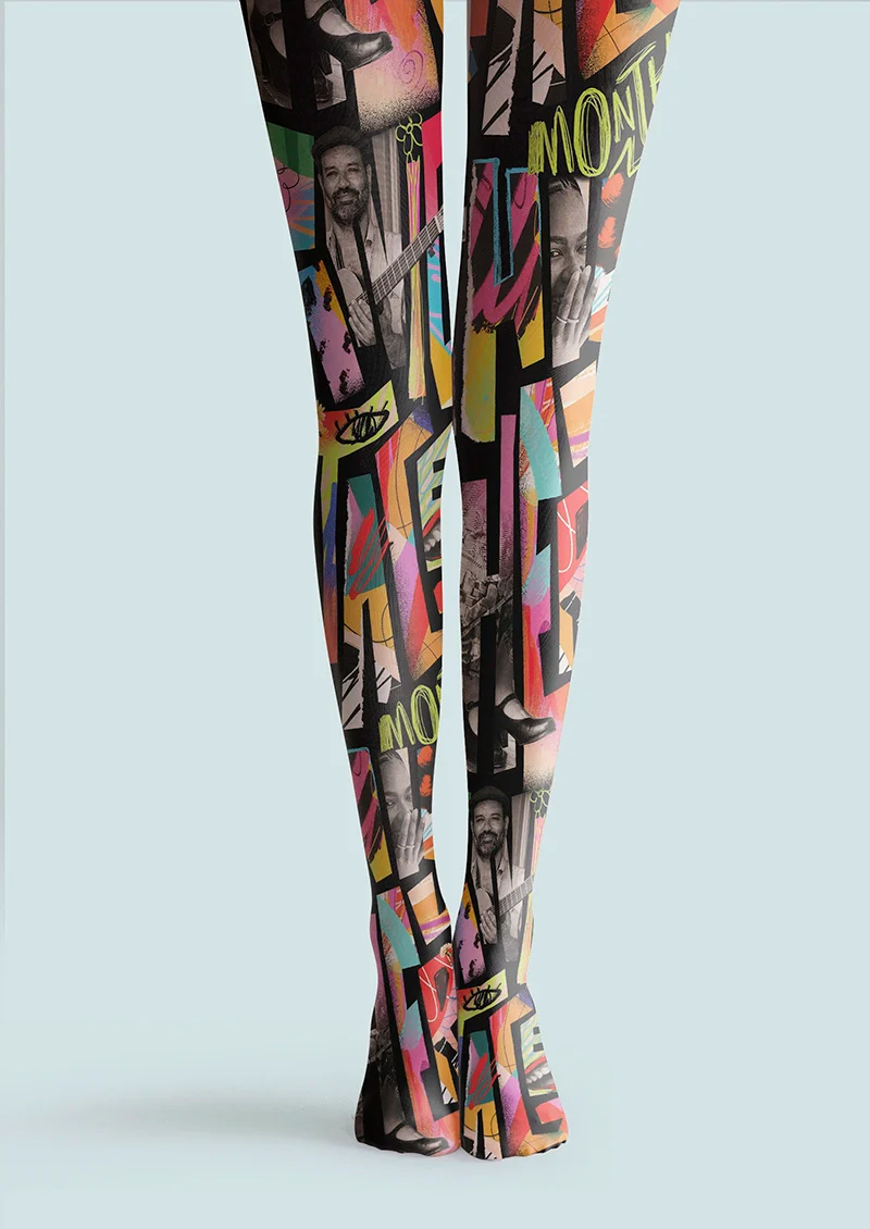 Viken Plan Rhythm Collage Tights Hosiery Pantyhose