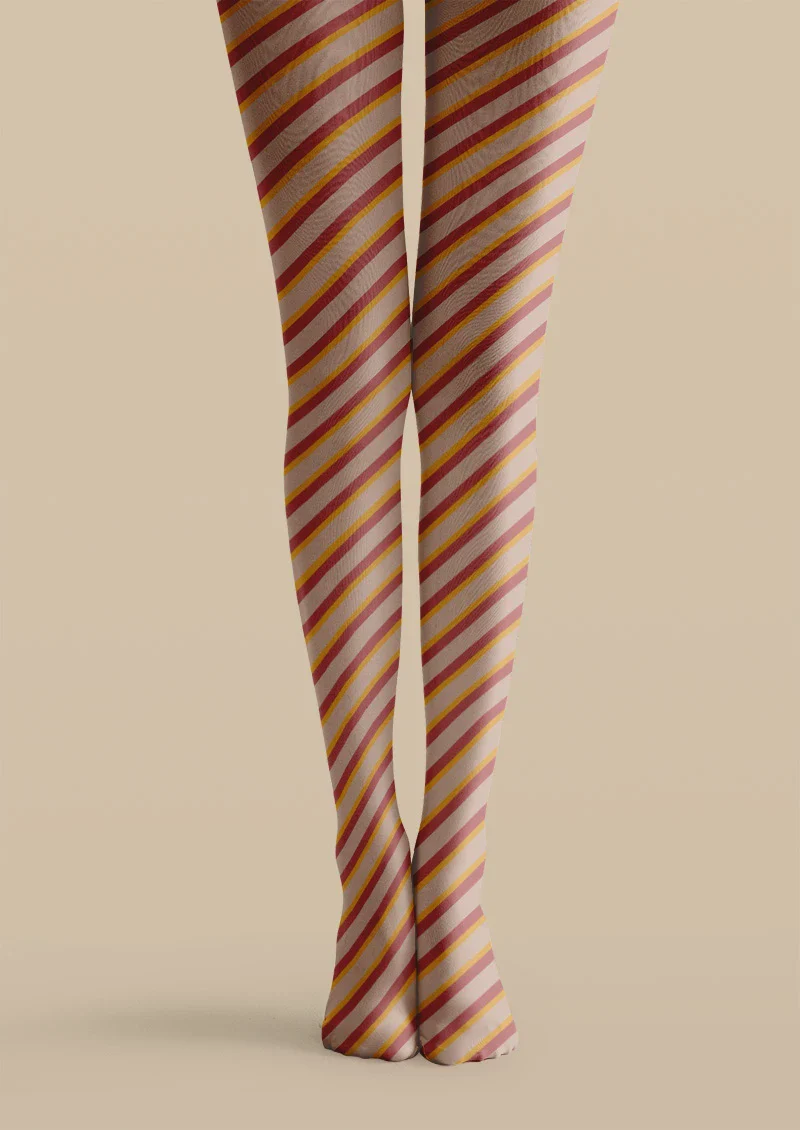 Viken Plan Candy Stripe Tights Hosiery Pantyhose