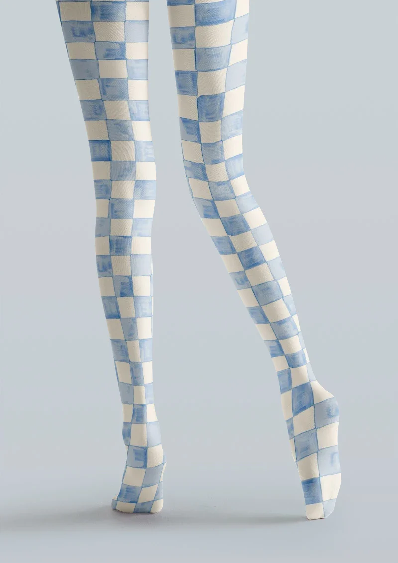 Viken Plan Checker Cat Tights Hosiery Pantyhose - Image 3